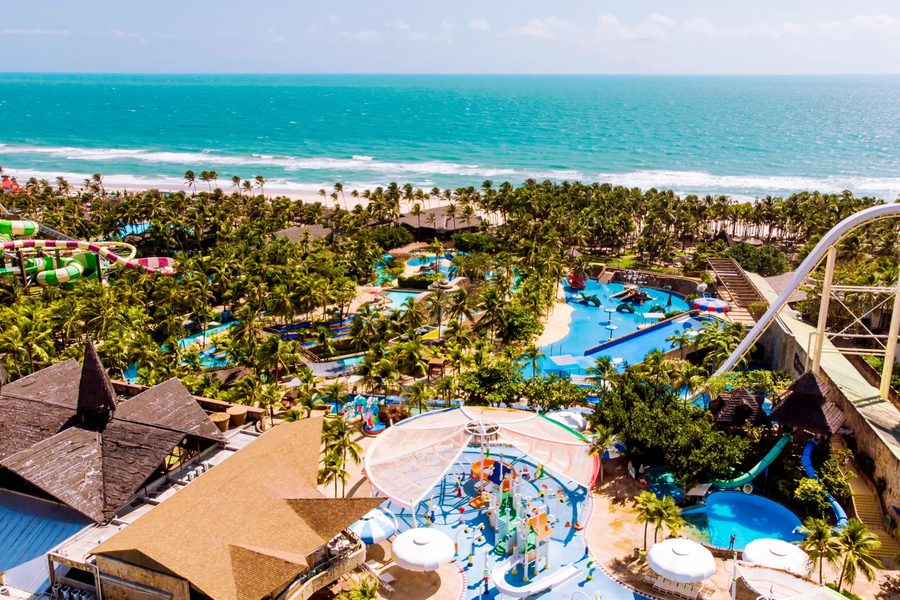 Vista aérea del parque acuático Beach Park, en Fortaleza